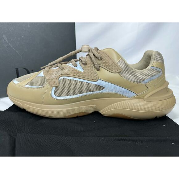 Dior B24 Beige Mesh Leather Trainers Size 46 EU/ 13 US SPB-TS 343339 main image 5